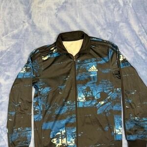 Adidas black & blue jacket men Size M
